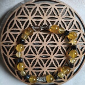 bracelet fun citrine hématite cristal de roche lithothérapie