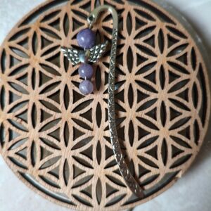 marque-page ange protecteur en angélite violette lithothérapie