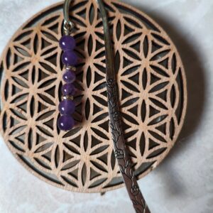 marque-page en amethyste de 12 cm lithotherapie