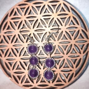 Boiucles d'oreilles cascade améthyste lithothérapie relaxation