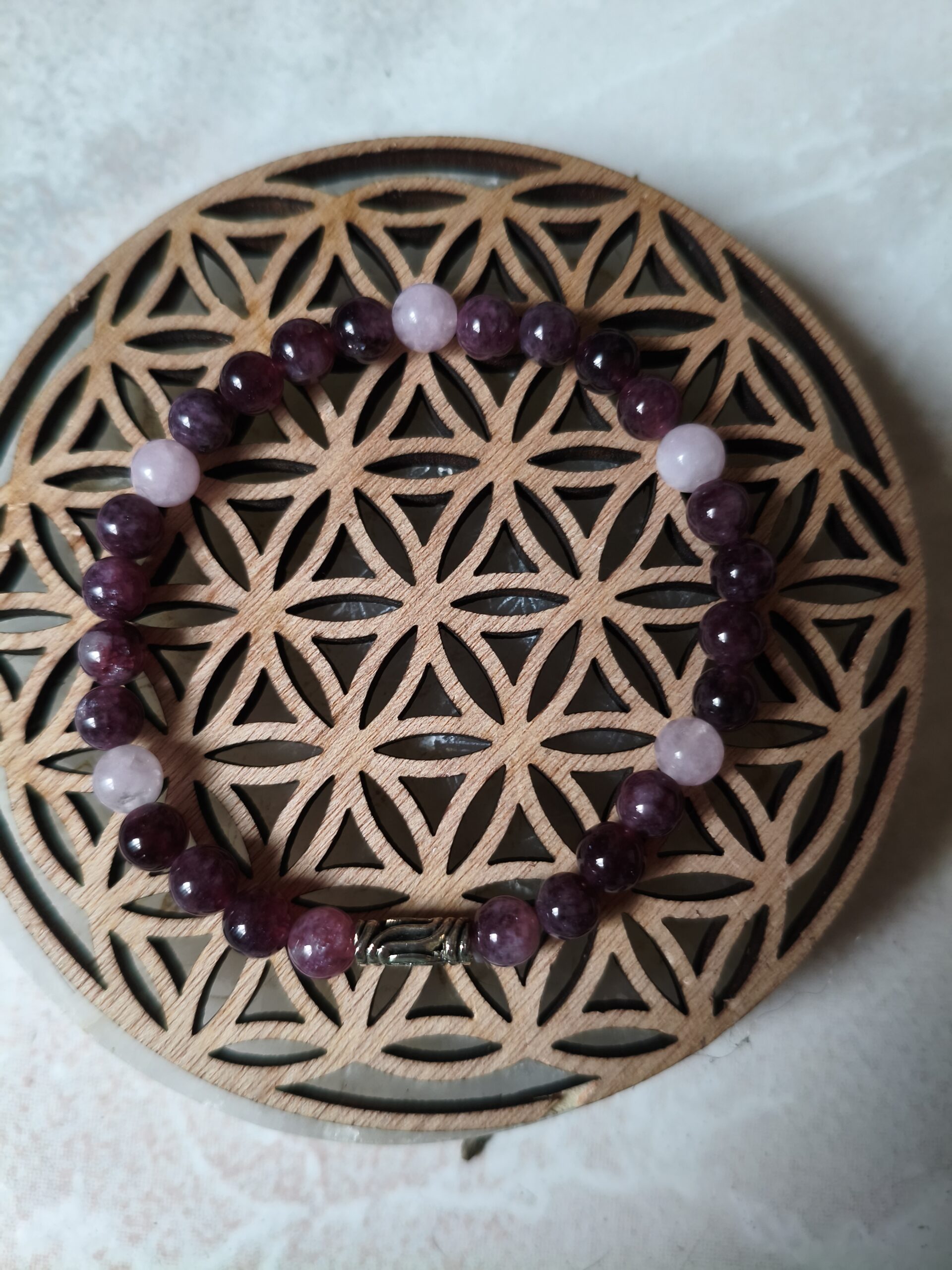 bracelet lépidolite kunzite lithothérapie stress